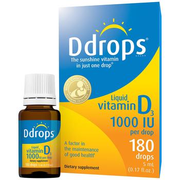 商品Ddrops | Ddrops 维他命D3滴剂 1000IU,商家Walgreens,价格¥94图片