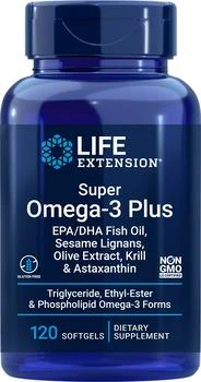 Life Extension | 深海鱼油欧米伽omega-3 高纯度超级野生鱼油软胶囊中老年人DHA 120粒/瓶,商家Life Extension,价格¥324