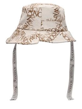 推荐Asymmetric Bucket Hat W/ Logo Print商品