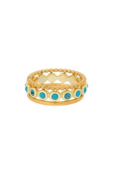 ADORNIA | Set of 3 Imitation Turquoise Stackable Rings,商家Nordstrom Rack,价格¥150