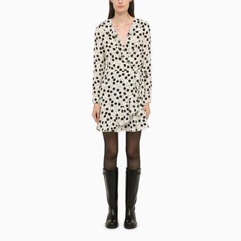 RED Valentino | Short dress in printed ivory-coloured silk商品图片,