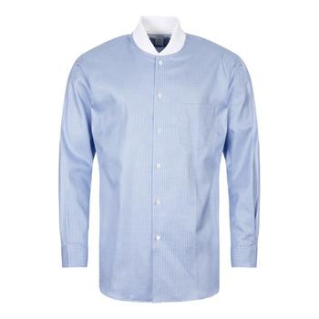 推荐Check Shirt Ribbed Collar - Blue商品