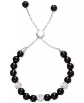 Macy's | Onyx (8mm) and Crystal Adjustable Bolo Bracelet,商家Macy's,价格¥306