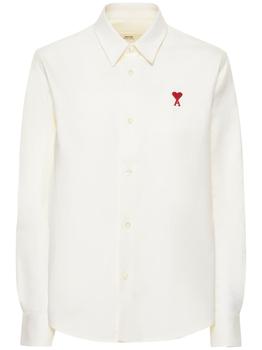 AMI | Red Ami De Coeur Cotton Poplin Shirt商品图片,额外7.5折, 额外七五折