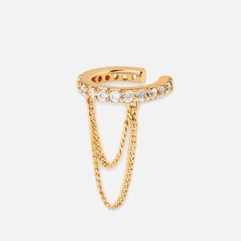 推荐Astrid & Miyu Women's Crystal Chain Ear Cuff In Gold - Gold商品