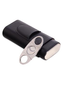 雪茄, Bey-Berk | ​2-Piece Leather Cigar Holder & Stainless Steel Cutter Set商品图片 7.9折