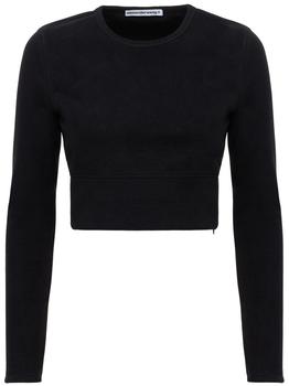 alexander wang好用吗, Alexander Wang | Ski L/s Crewneck Crop Top商品图片 4.9折