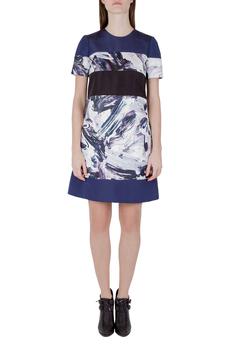 PRABAL GURUNG, PRABAL GURUNG | Prabal Gurung Multicolor Brush Stroke Printed Paneled Shift Dress S商品图片 3.6折