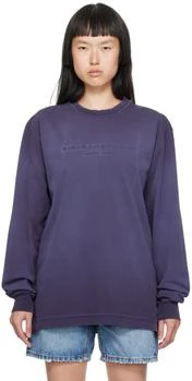 推荐Purple Embossed Long Sleeve T-Shirt商品