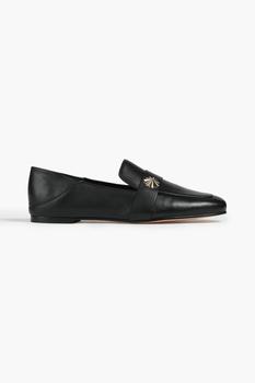 商品Stuart Weitzman | Embellished leather collapsible-heel loafers,商家THE OUTNET US,价格¥809图片