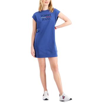 推荐Tommy Jeans Womens Logo Cap Sleeve Sweatshirt Dress商品