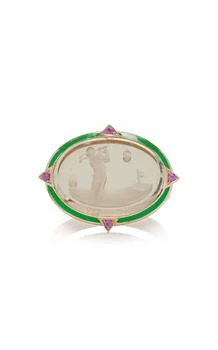 Francesca Villa | Francesca Villa - 18K Rose Gold Pink Sapphire Crystal Playing Golf Ring  - Multi - US 6.25 - Moda Operandi - Gifts For Her,商家Moda Operandi,价格¥28203
