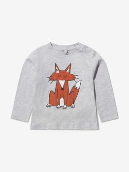 推荐Stella McCartney  Grey Baby Boys Long Sleeve Fox T-Shirt商品