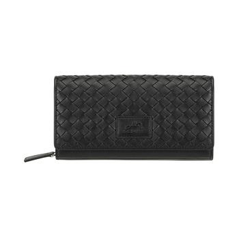 Vicenzo Leather, Mancini Leather Goods | Women's Basket Weave Collection RFID Secure Clutch Wallet商品图片 