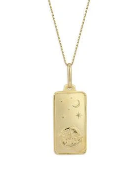 Alberto Amati | 14K Yellow Gold Zodiac Dog Tag Pendant Necklace, 18",商家Bloomingdale's,价格¥3898