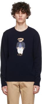 ralph lauren bear直邮, Ralph Lauren | Navy Polo Bear Sweater商品图片 3.7折