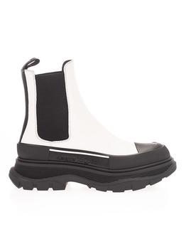 推荐Alexander Mcqueen Womens White Leather Ankle Boots商品