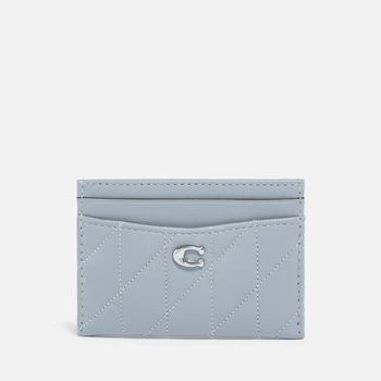 推荐Coach Essential Quilted Pillow Leather Card Case - Grey Blue商品