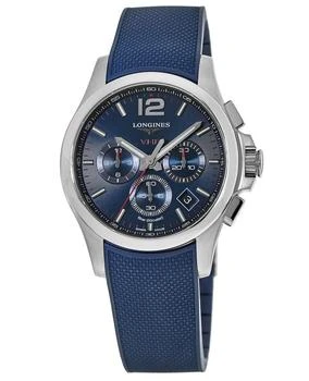 Longines | Longines Conquest V.H.P. Blue Chronograph Rubber Strap Men's Watch L3.717.4.96.9 4.9折
