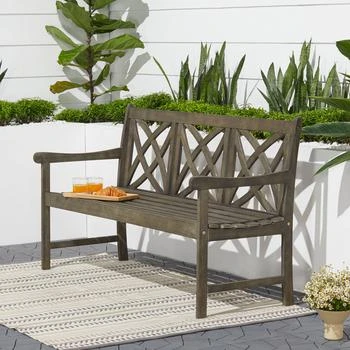 Simplie Fun | Renaissance Outdoor Patio 5-foot Hand-scraped Wood Garden Bench,商家Premium Outlets,价格¥3040
