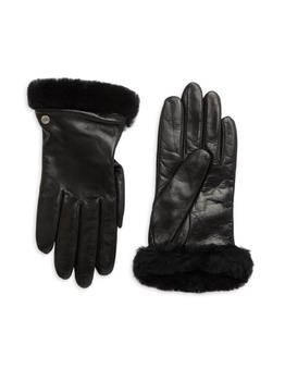 商品Shearling-Trim Leather Gloves图片