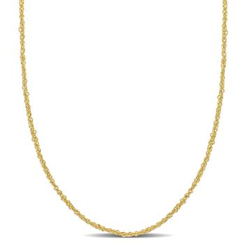 商品1.2mm Sparkling Singapore Chain Necklace in 14k Yellow Gold - 24 in图片