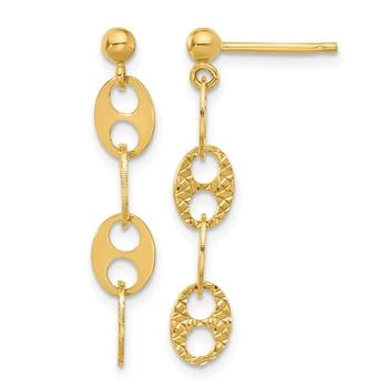 Diamond2Deal | 14K Yellow Gold Textured Fancy Link Drop Dangle Earrings,商家Premium Outlets,价格¥4642