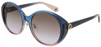 Gucci | GUCCI 女蓝色女士圆形太阳镜 GG0370SK-004商品图片,满$100享9.5折, 满折