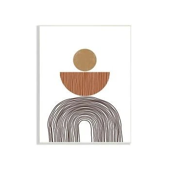 Stupell Industries | Boho Shapes Stacked Abstract Round Curves Brown White Art, 10" x 15",商家Macy's,价格¥253