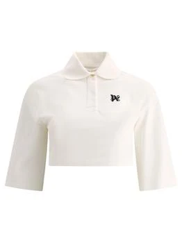 Palm Angels | Monogram Cropped Polo Shirts White,商家Wanan Luxury,价格¥1873