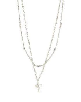 Sterling Forever | Magdolina Layered Necklace, 20" 