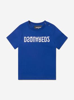 推荐Dsquared2 Blue Baby Unisex Cotton T-Shirt商品
