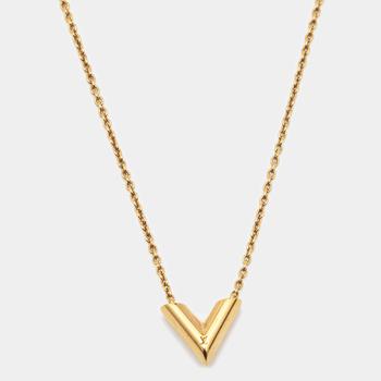 推荐Louis Vuitton Essential V Gold Tone Necklace商品