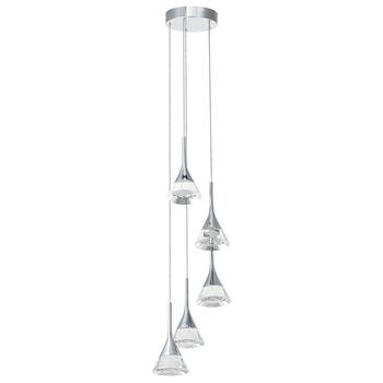 商品VONN Lighting | Amalfi VAC3215CH 5-Light Integrated LED Chandelier Lighting Fixture with Cone Shades, Polished Chrome,商家Premium Outlets,价格¥3603图片
