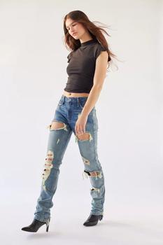 BDG衣服, BDG | BDG Mid-Rise Skinny Jean - Distressed Indigo商品图片 2.5折×额外9.5折, 额外九五折