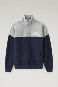 推荐Color-Block Half-Zip Sweatshirt with Printed Logo商品