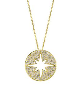 商品Roberto Coin | Tiny Treasures 18K Yellow Gold & 1.02 TCW Diamond Starburst Pendant Necklace,商家Saks Fifth Avenue,价格¥30376图片