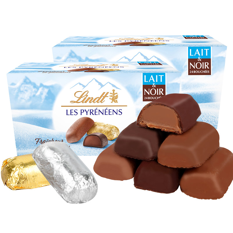 推荐Lindt瑞士莲 进口冰山雪融牛奶巧克力黑巧克力休闲零食商品