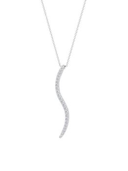 商品Shangri-La 14K White Gold & Diamond Medium Brushstroke Pendant Necklace图片