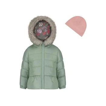 Weathertamer | Toddler Girls Solid with Faux Fur Trim Jacket and Fleece Beanie Set,商家Macy's,价格¥167