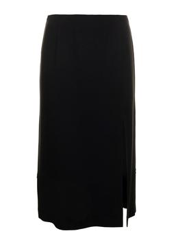 RED Valentino | Red Valentino Woman's Black Crepe Evers Satin  Skirt商品图片,7.1折×额外9折, 额外九折