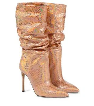 推荐Python-effect metallic leather boots商品