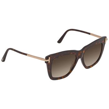 Tom Ford | Tom Ford Dasha Polarized Brown Square Ladies Sunglasses FT0822 52H 52商品图片,3.8折