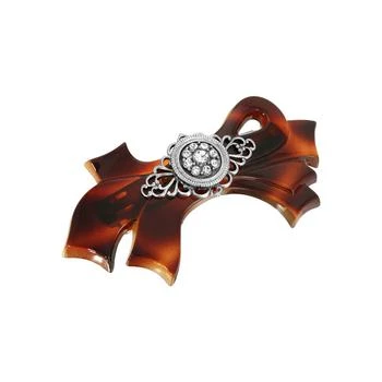 2028 | Women's Tortoise with Silver-Tone Filigree and Crystal Accent Bow Barrette,商家Macy's,价格¥313