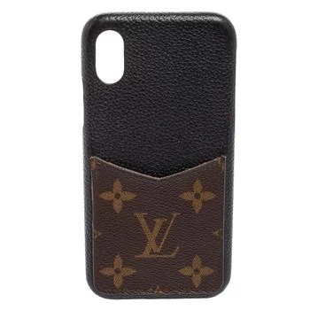 推荐Louis Vuitton Black Leather and Monogram Canvas Bumper iPhone X/XS Cover商品