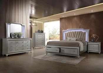 Hivvago | 30" Champagne Mirrored Nightstand,商家Premium Outlets,价格¥4928