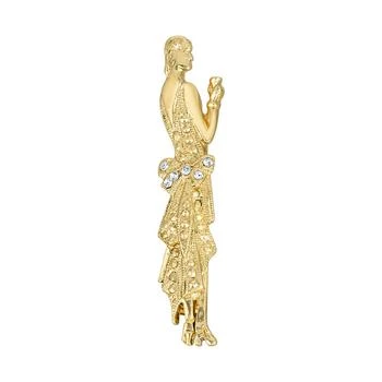 2028 | Gold-Tone 1920's Lady with Crystal Accents in Dress Detail Pin,商家Macy's,价格¥195
