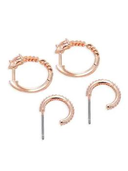 推荐​Lucca 2-Piece Rose Goldplated & Cubic Zirconia Hoop Earring Set商品