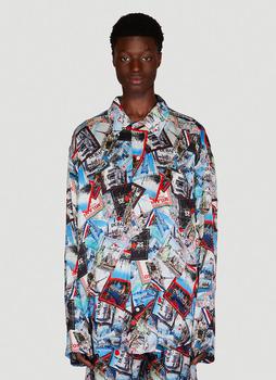 巴黎世家衬衫是什么牌子, Balenciaga | Postcard Shirt in Multicolour商品图片 
