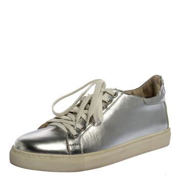 推荐Sophia Webster Metallic Silver Leather Bibi Butterfly Sneakers Size 37.5商品